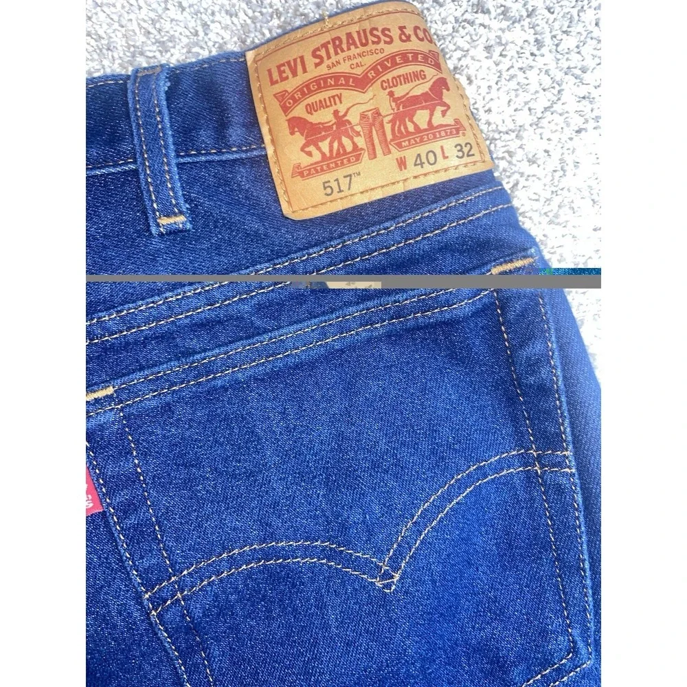 Levi's 517 Bootcut Mens Jeans 40x32 Blue Denim